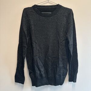 Women's Black Sparkle Crewneck Sweater